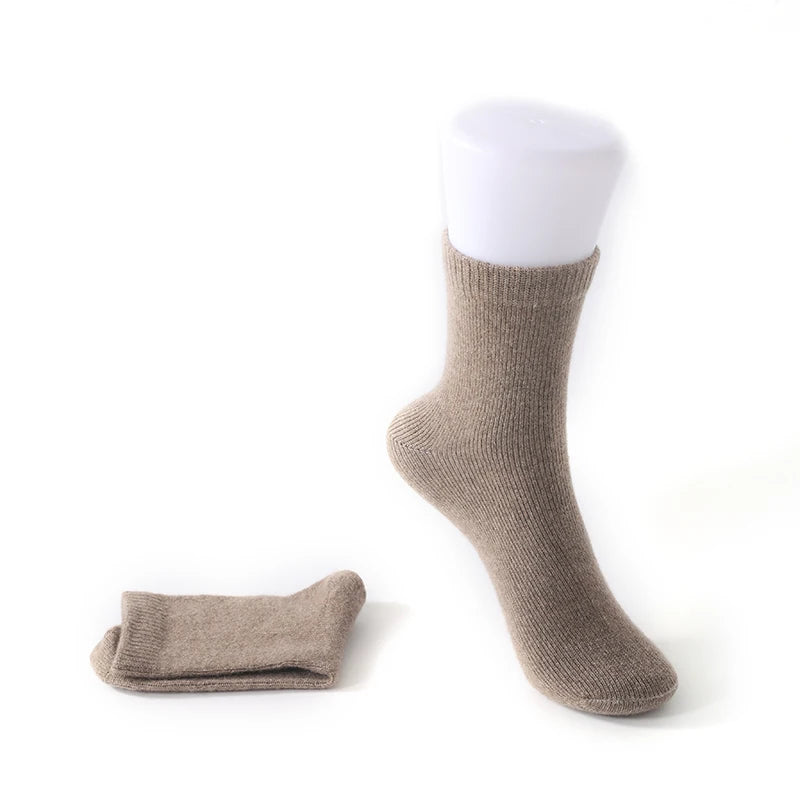 100% Cashmere Socks Women's Knitted Long Tube Socks High Elasticity Warm Straight Tube Socks Autumn Winter Mid Tube Sock