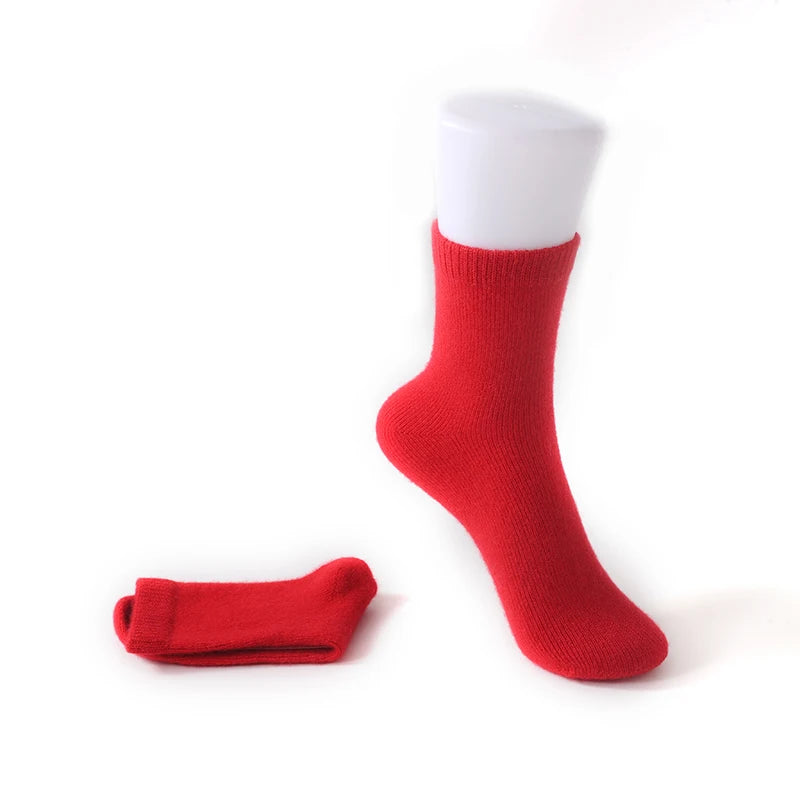 100% Cashmere Socks Women's Knitted Long Tube Socks High Elasticity Warm Straight Tube Socks Autumn Winter Mid Tube Sock