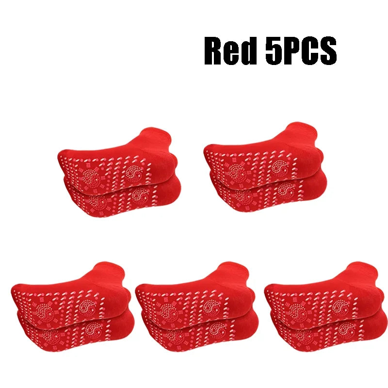 1/5pairs Tourmaline Heating Socks Winter Warm Thermal Health Care Socks Slimming Health Short Sock Magnetic Therapy Sock