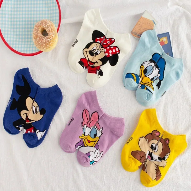 Disney Waumi Mouse Short Women's Socks Anime Donald Summer Sports Cotton Girl Women's Boat Socks Low Ankle Women's Socks