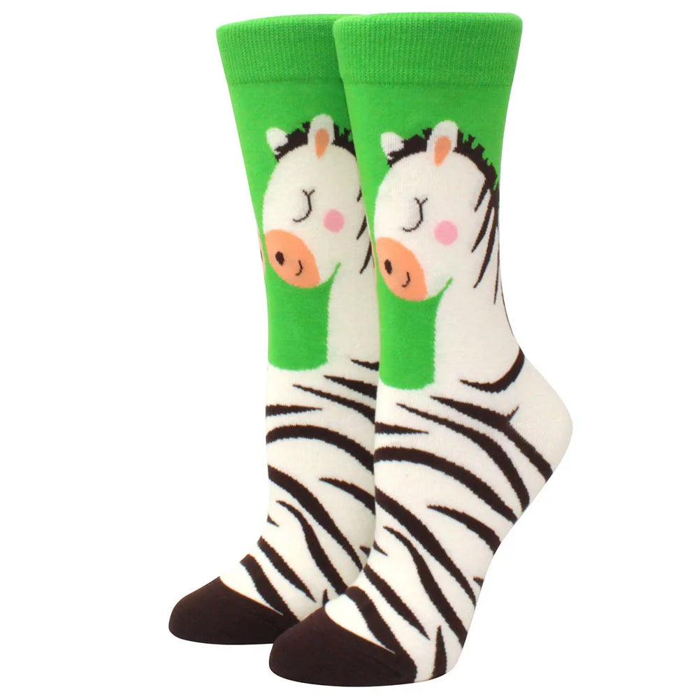 New Fashion Colorful Funny Happy Casual Women Socks Harajuku Cute Animal Cartoon Men's Socks