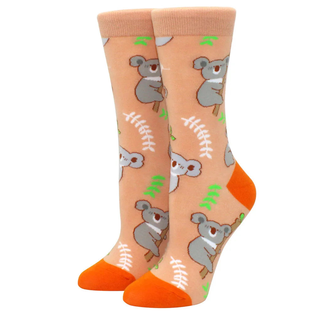 New Fashion Colorful Funny Happy Casual Women Socks Harajuku Cute Animal Cartoon Men's Socks