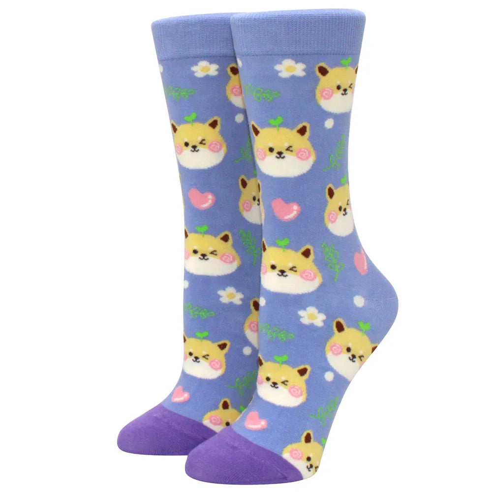 New Fashion Colorful Funny Happy Casual Women Socks Harajuku Cute Animal Cartoon Men's Socks