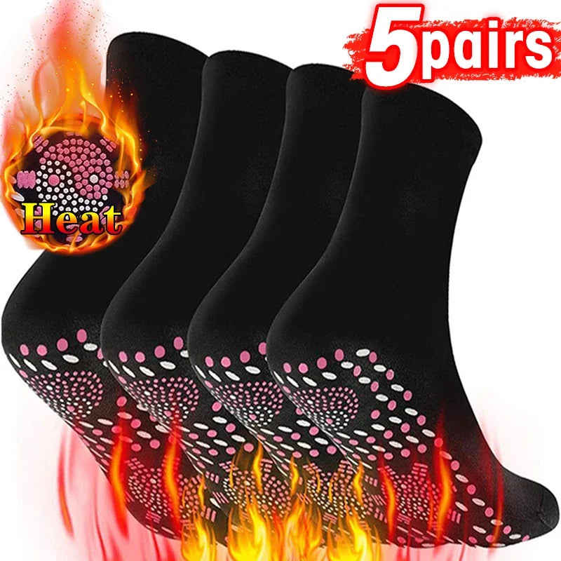 1/5pairs Tourmaline Heating Socks Winter Warm Thermal Health Care Socks Slimming Health Short Sock Magnetic Therapy Sock