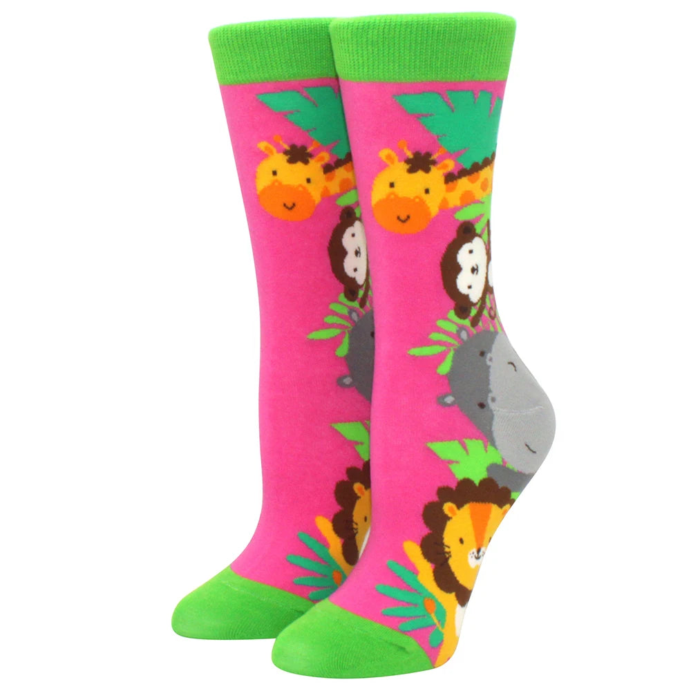 New Fashion Colorful Funny Happy Casual Women Socks Harajuku Cute Animal Cartoon Men's Socks