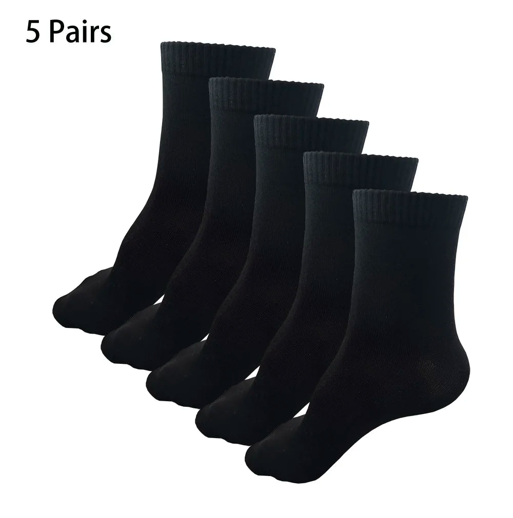 2/5 Pairs Men Women Cotton Socks Pure Color High Quality Soft Breathable Grey Black Business Casual Men winter socks Large Size