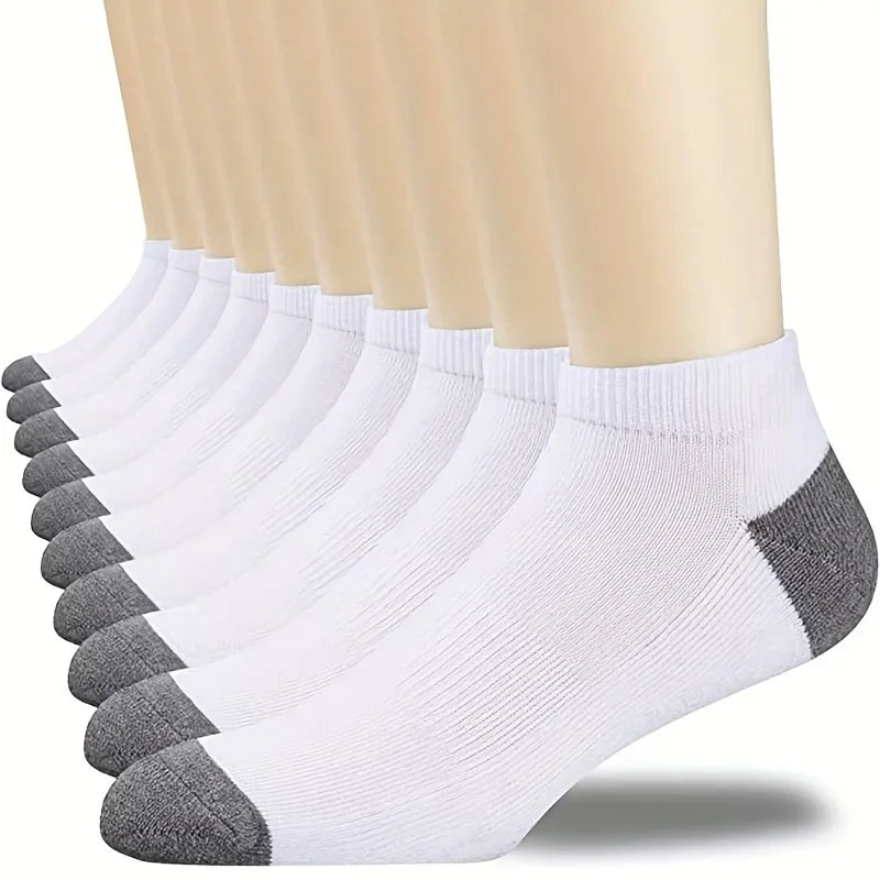 10/20/30pairs Men's Color Block Boat Socks, Fashion Breathable Comfy Low Cut Ankle Socks, Men's Socks