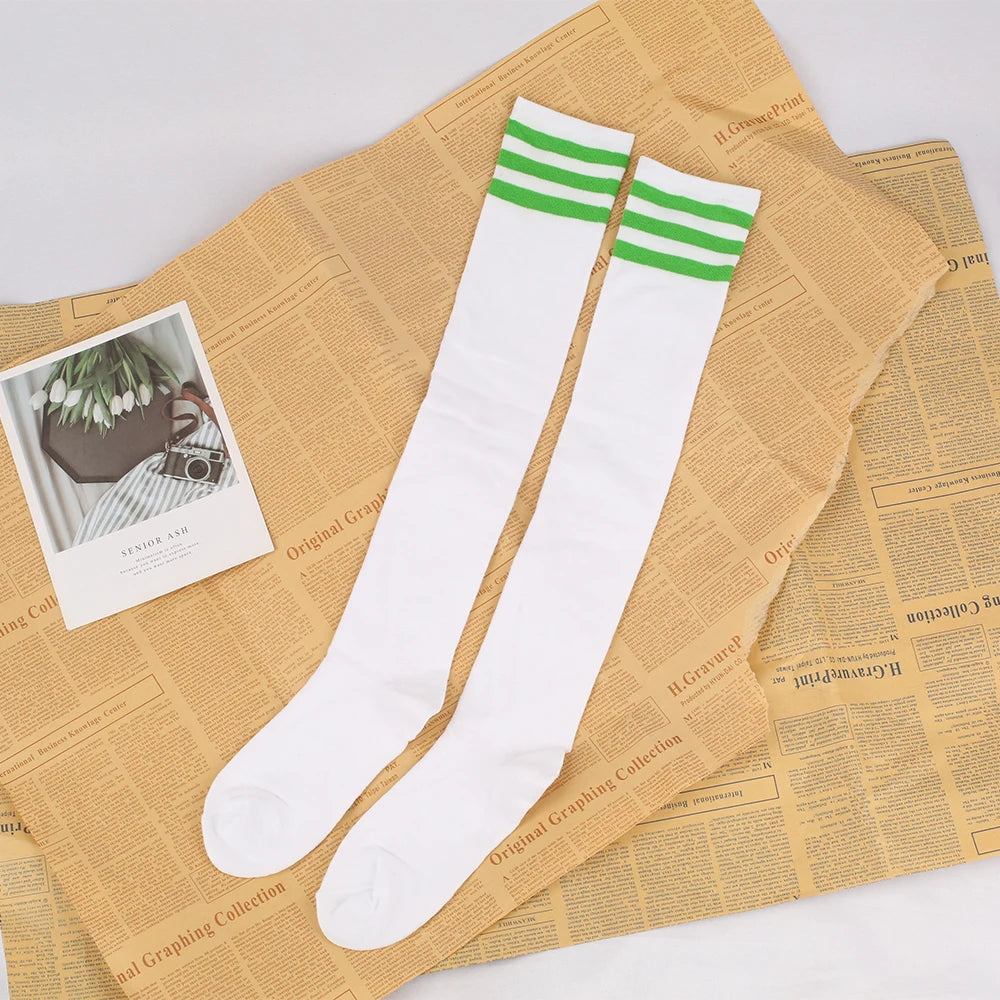 Japanese And Korean Casual Three Bar Knee High Socks Dance Versatile Long Tube Jacquard Breathable High Tube Pressure For Women
